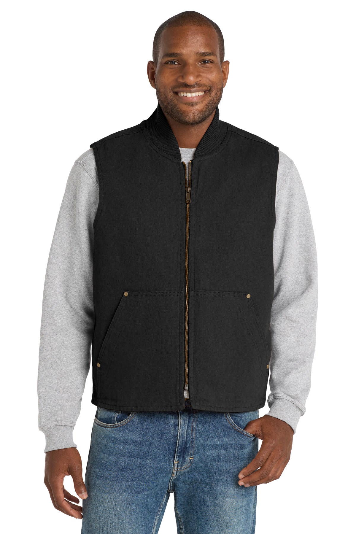 CornerStone Washed Duck Cloth Vest - Black