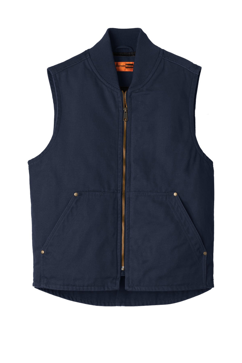 CornerStone Washed Duck Cloth Vest - Navy