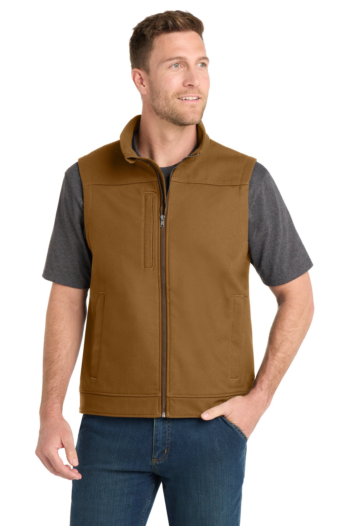CornerStone Duck Bonded Soft Shell Vest - Duck Brown