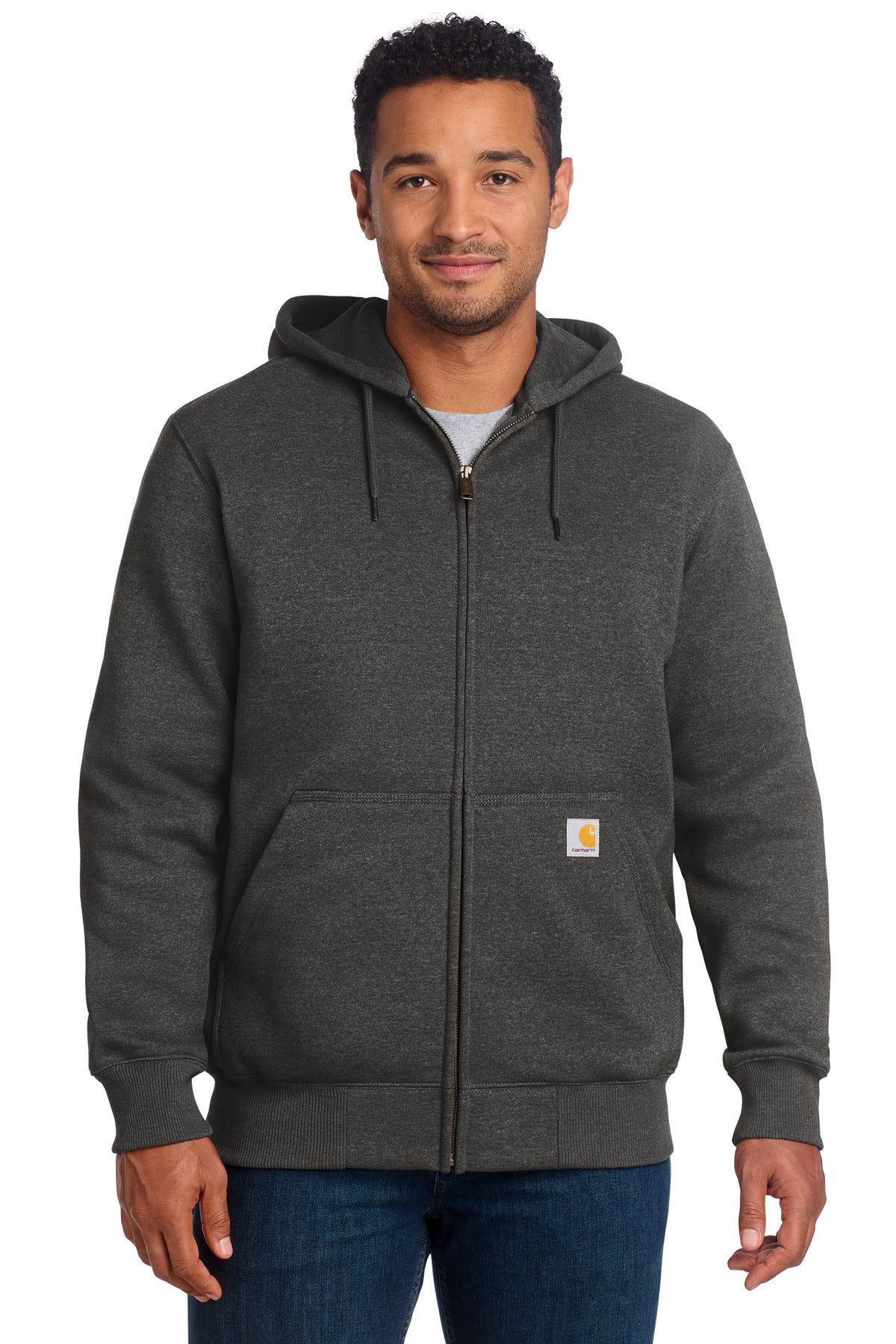 Carhartt Rain Defender Paxton Heavyweight Hooded Zip-Front Sweatshirt - Carbon Heather