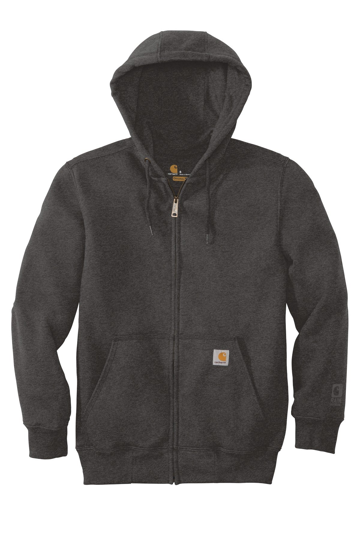 Carhartt Rain Defender Paxton Heavyweight Hooded Zip-Front Sweatshirt - Carbon Heather