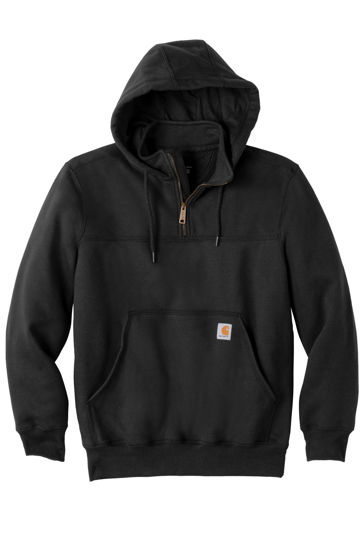 Carhartt Rain Defender Paxton Heavyweight Hooded Zip Mock Sweatshirt - Black