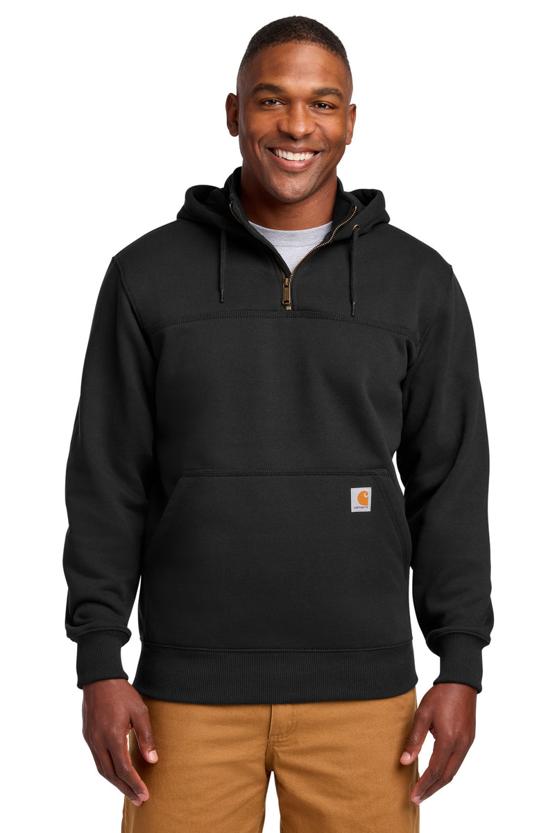 Carhartt Rain Defender Paxton Heavyweight Hooded Zip Mock Sweatshirt - Black