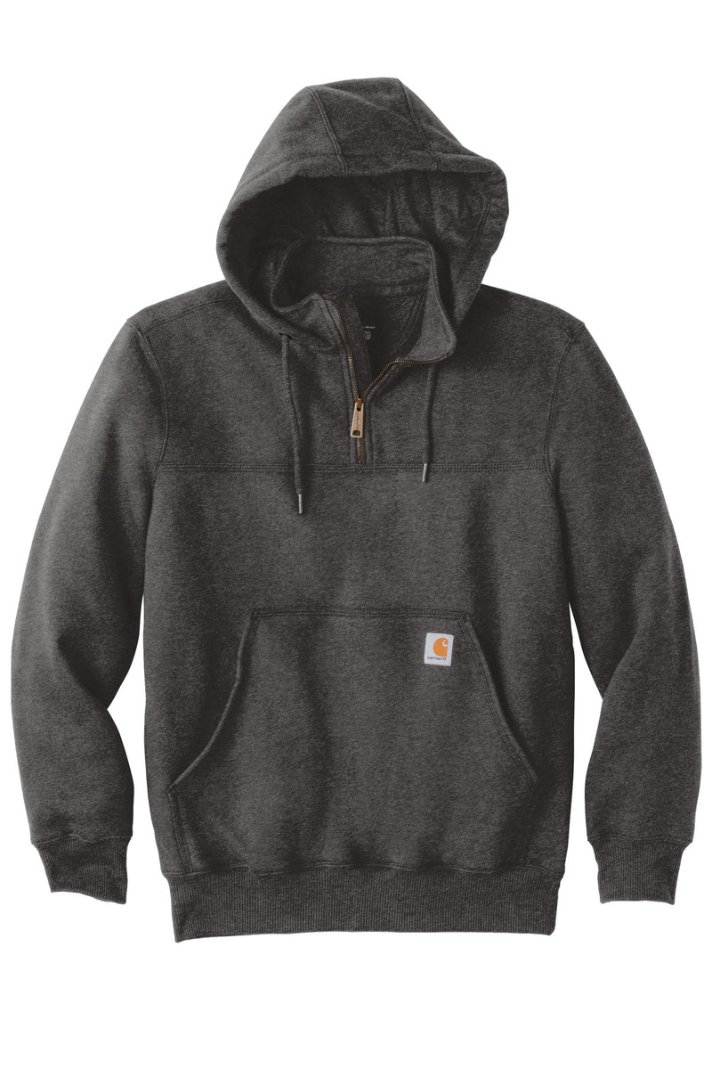 Carhartt Rain Defender Paxton Heavyweight Hooded Zip Mock Sweatshirt - Carbon Heather