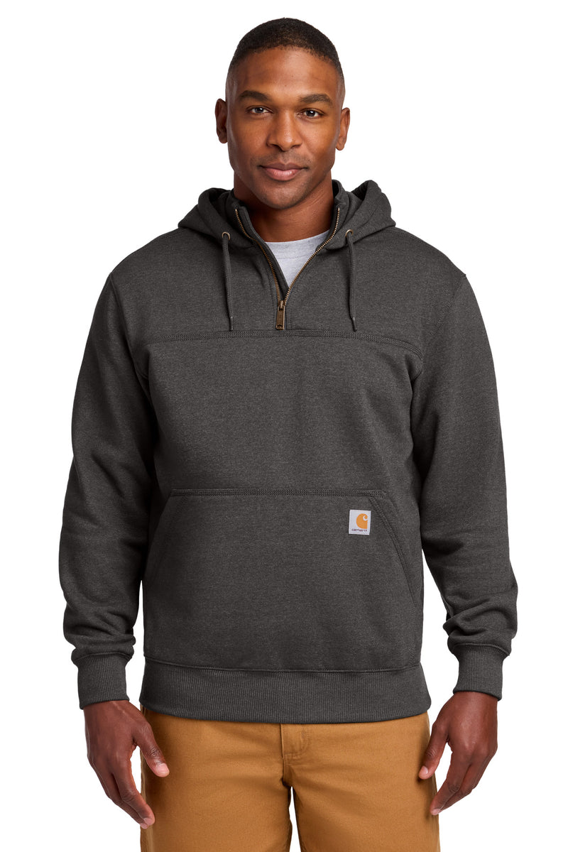 Carhartt Rain Defender Paxton Heavyweight Hooded Zip Mock Sweatshirt - Carbon Heather