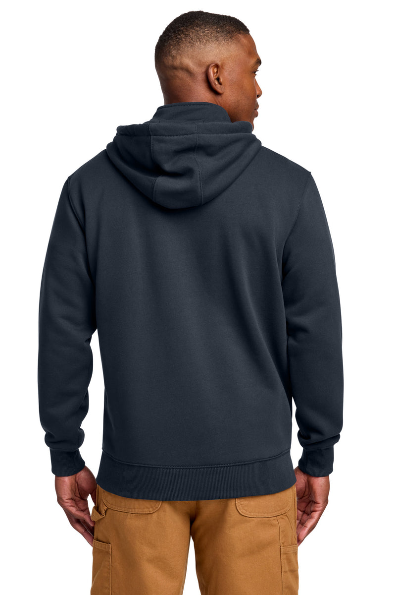Carhartt Rain Defender Paxton Heavyweight Hooded Zip Mock Sweatshirt - New Navy