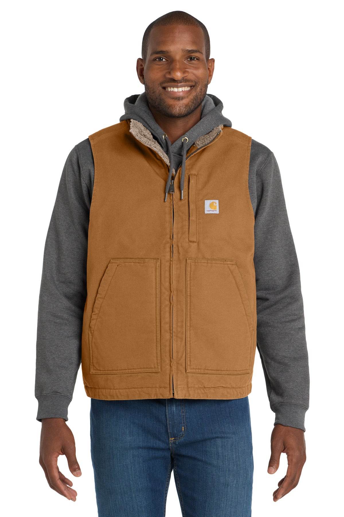 Carhartt Sherpa-Lined Mock Neck Vest - Carhartt Brown