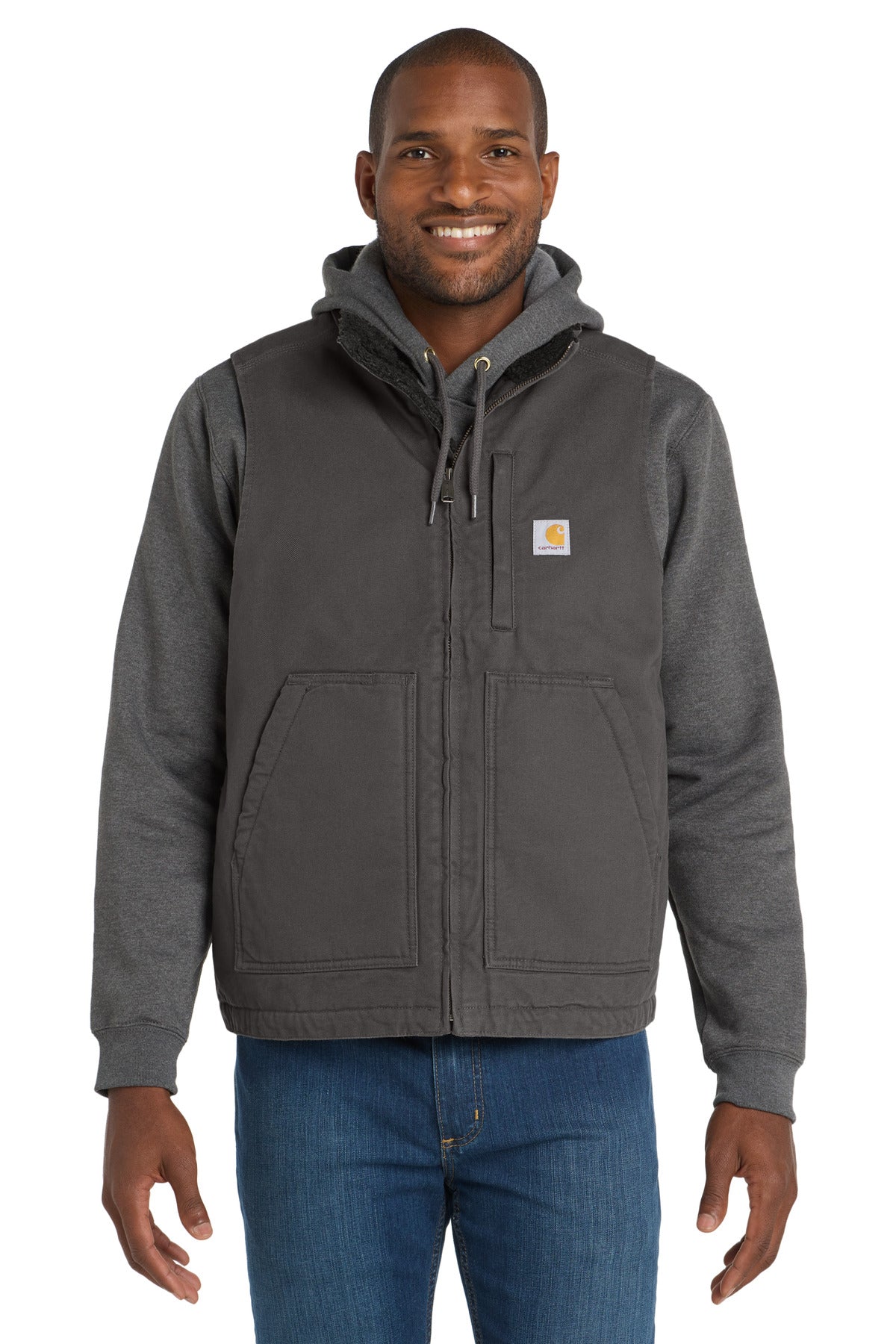 Carhartt Sherpa-Lined Mock Neck Vest - Gravel