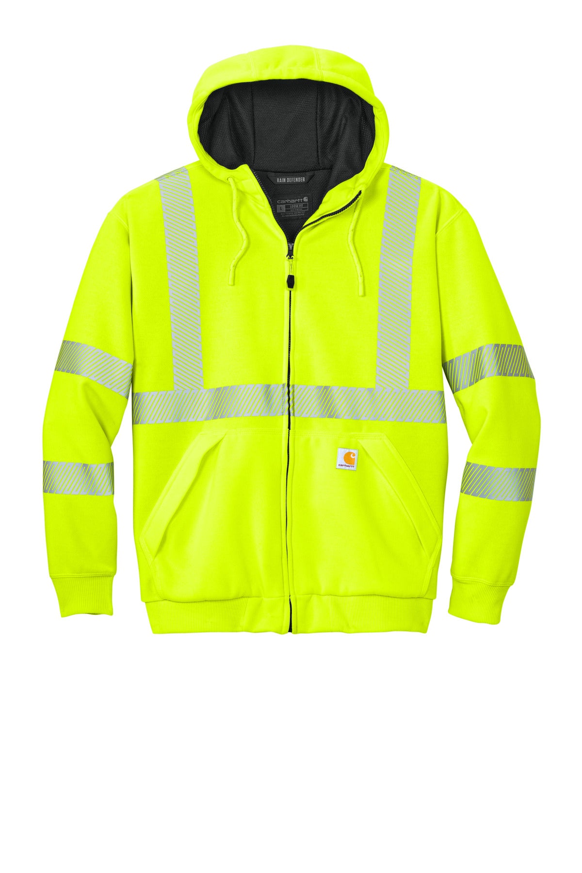 Carhartt ANSI 107 Class 3 Lined Full-Zip Sweatshirt - Brite Lime