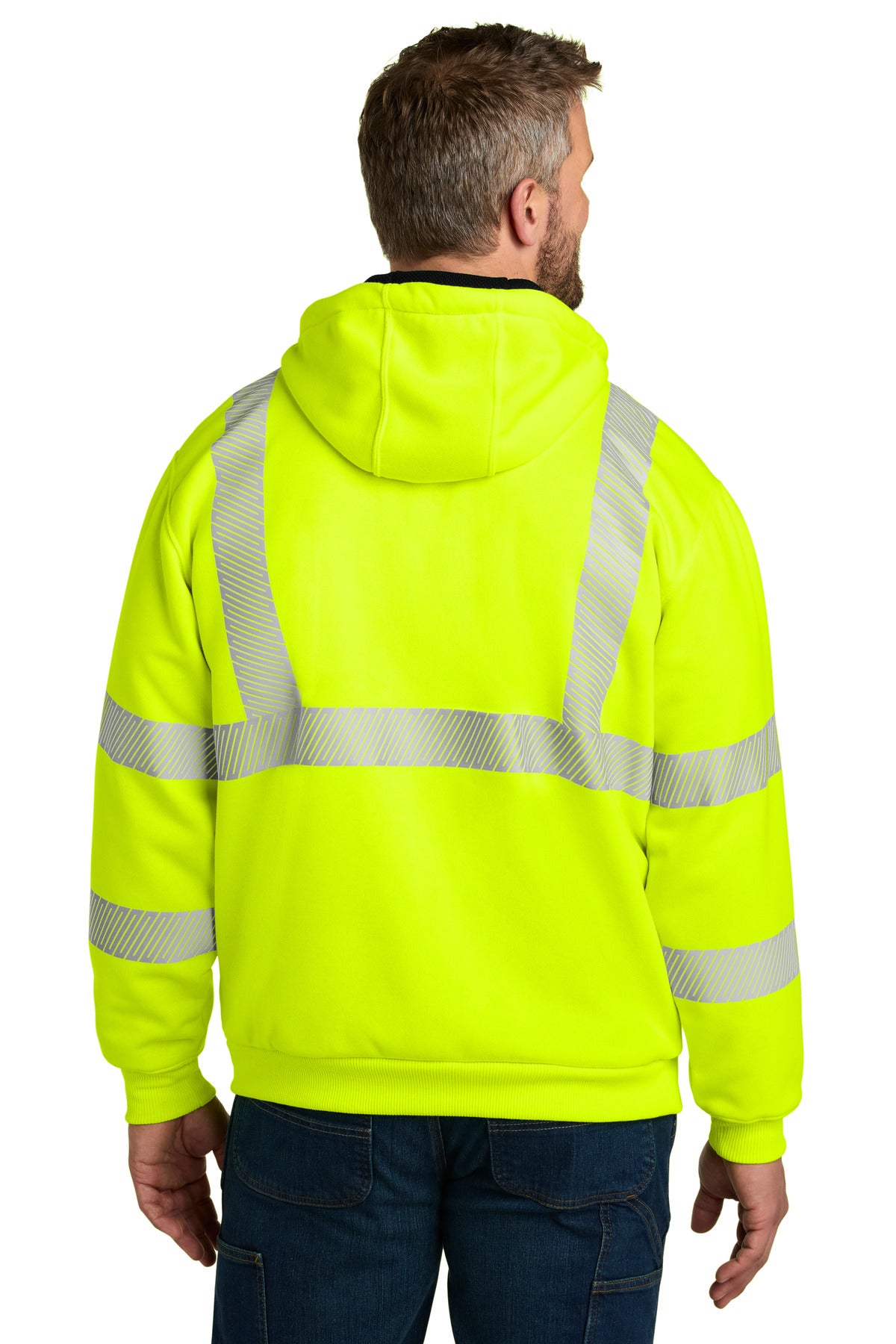 Carhartt ANSI 107 Class 3 Lined Full-Zip Sweatshirt - Brite Lime