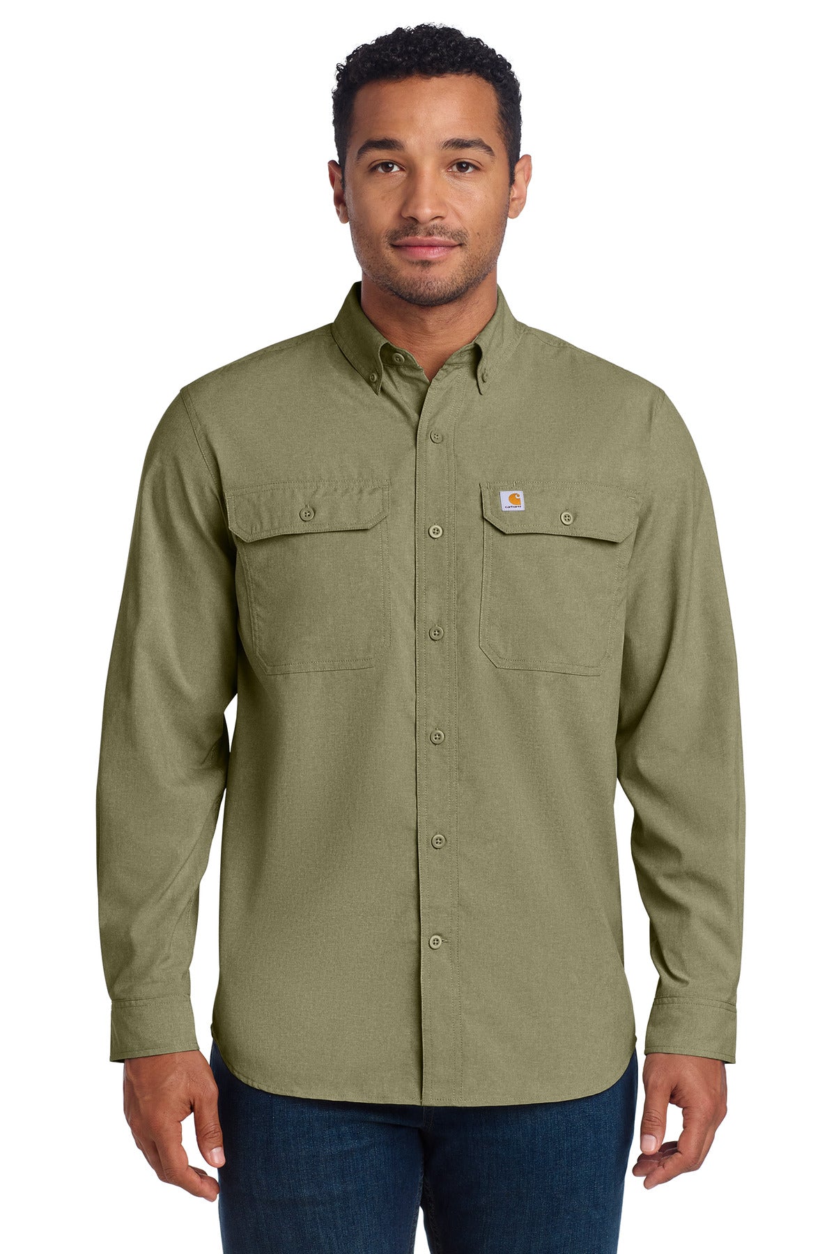 Carhartt Force Solid Long Sleeve Shirt - Burnt Olive