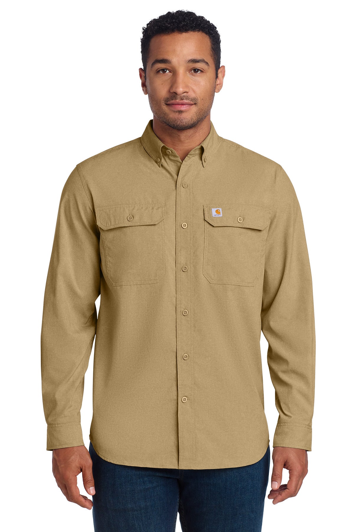Carhartt Force Solid Long Sleeve Shirt - Dark Khaki