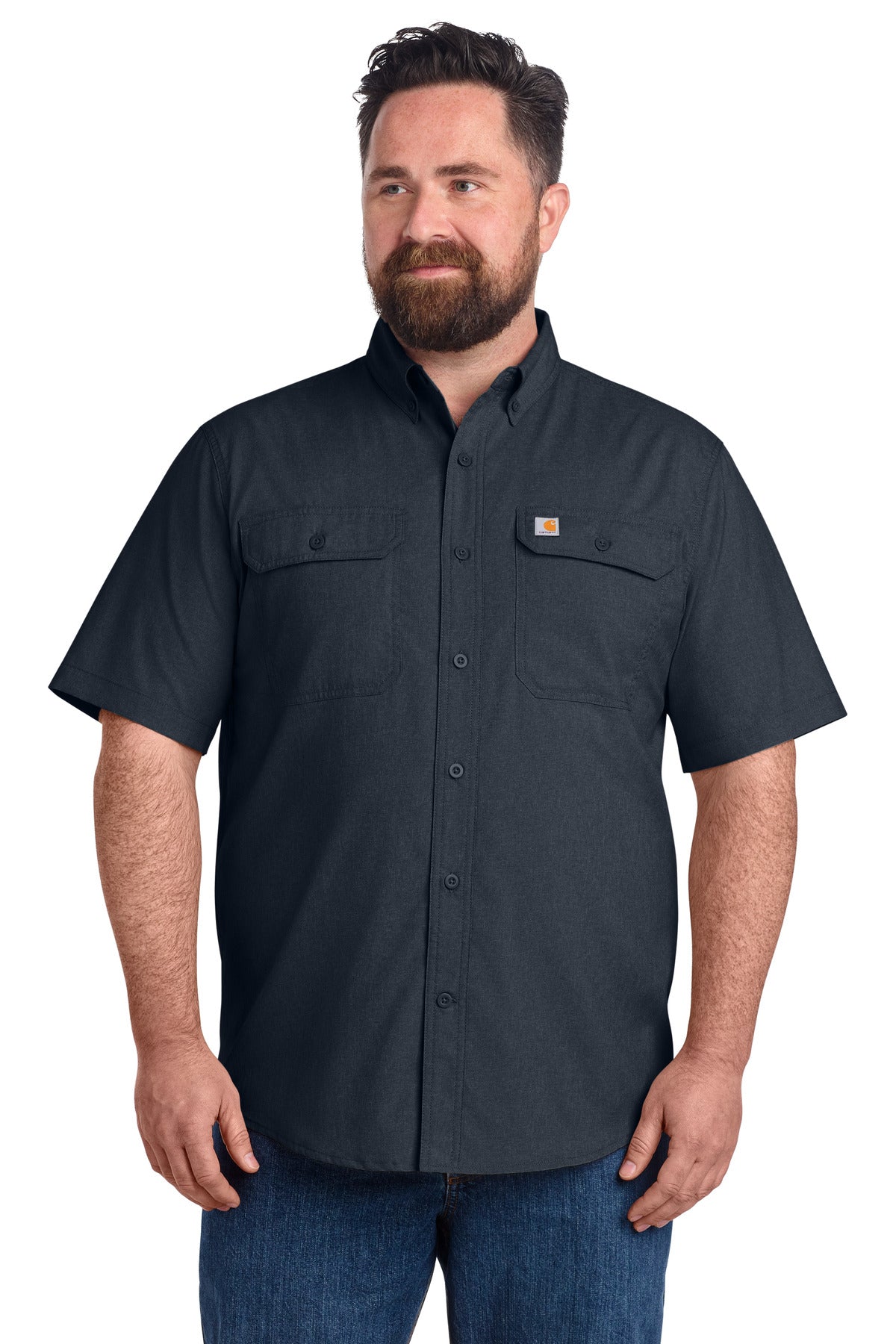 Carhartt Force Solid Short Sleeve Shirt - Navy