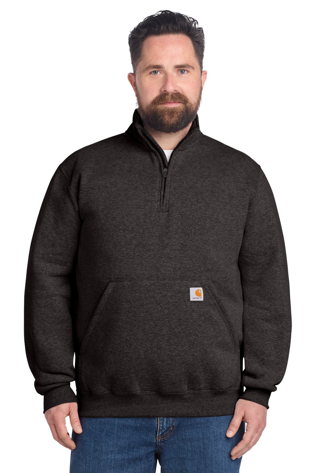 Carhartt Midweight 1/4-Zip Mock Neck Sweatshirt - Carbon Heather