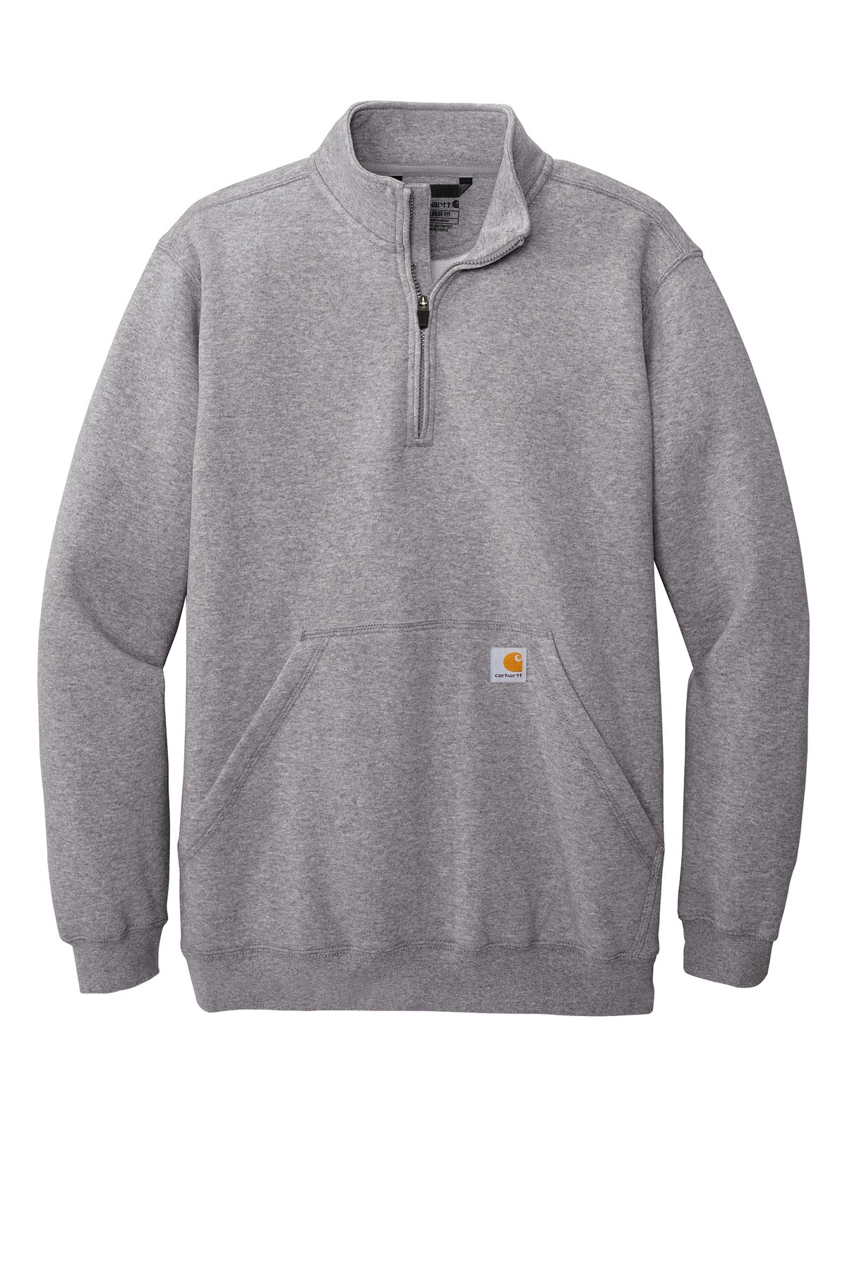 Carhartt Midweight 1/4-Zip Mock Neck Sweatshirt - Heather Grey