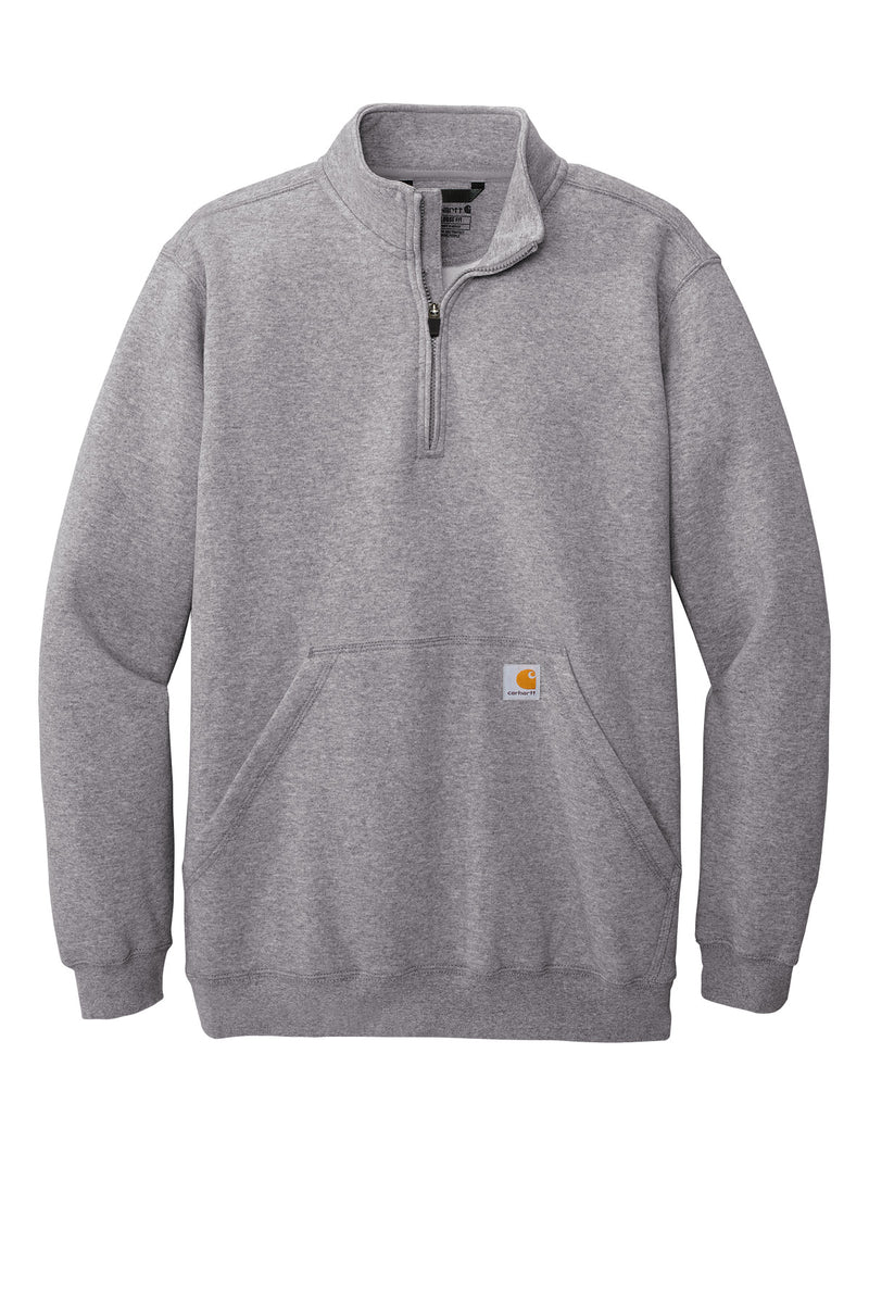Carhartt Midweight 1/4-Zip Mock Neck Sweatshirt - Heather Grey