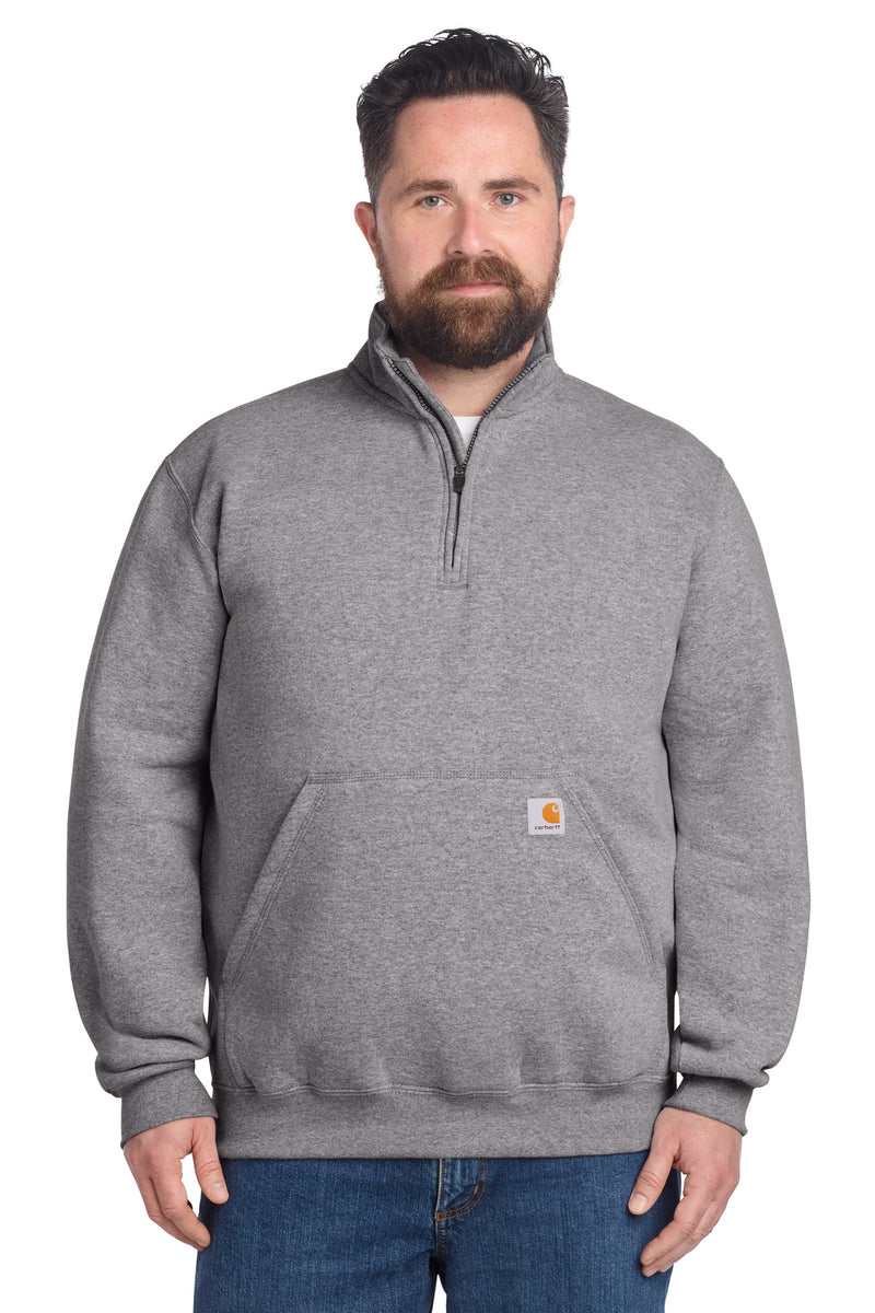 Carhartt Midweight 1/4-Zip Mock Neck Sweatshirt - Heather Grey