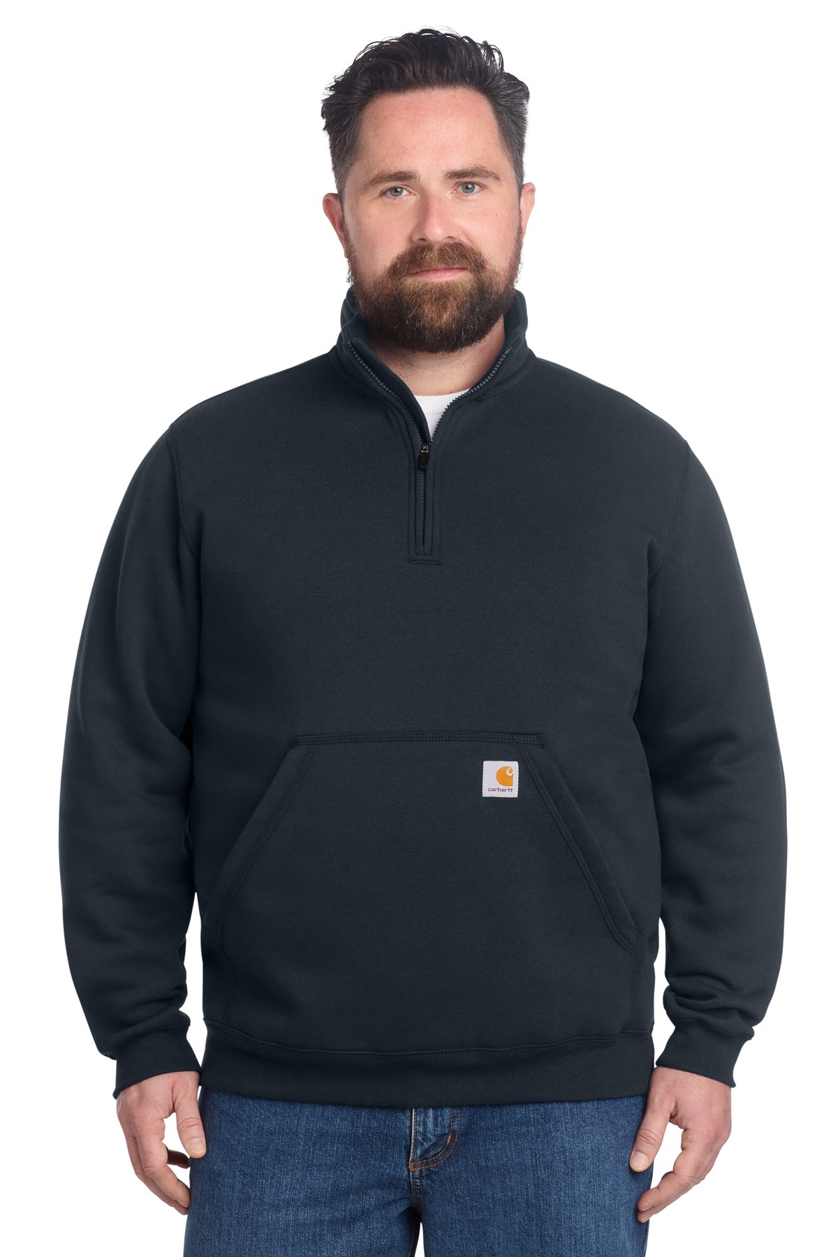 Carhartt Midweight 1/4-Zip Mock Neck Sweatshirt - New Navy