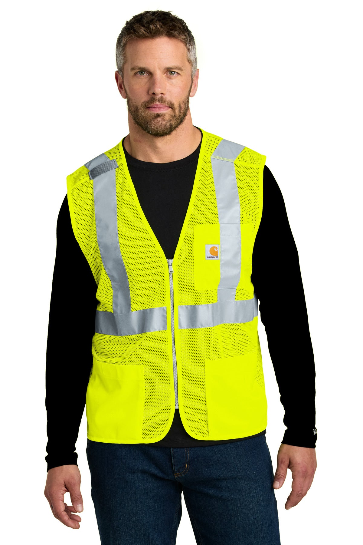 Carhartt ANSI Class 2 Mesh Zip-Front Vest - Brite Lime