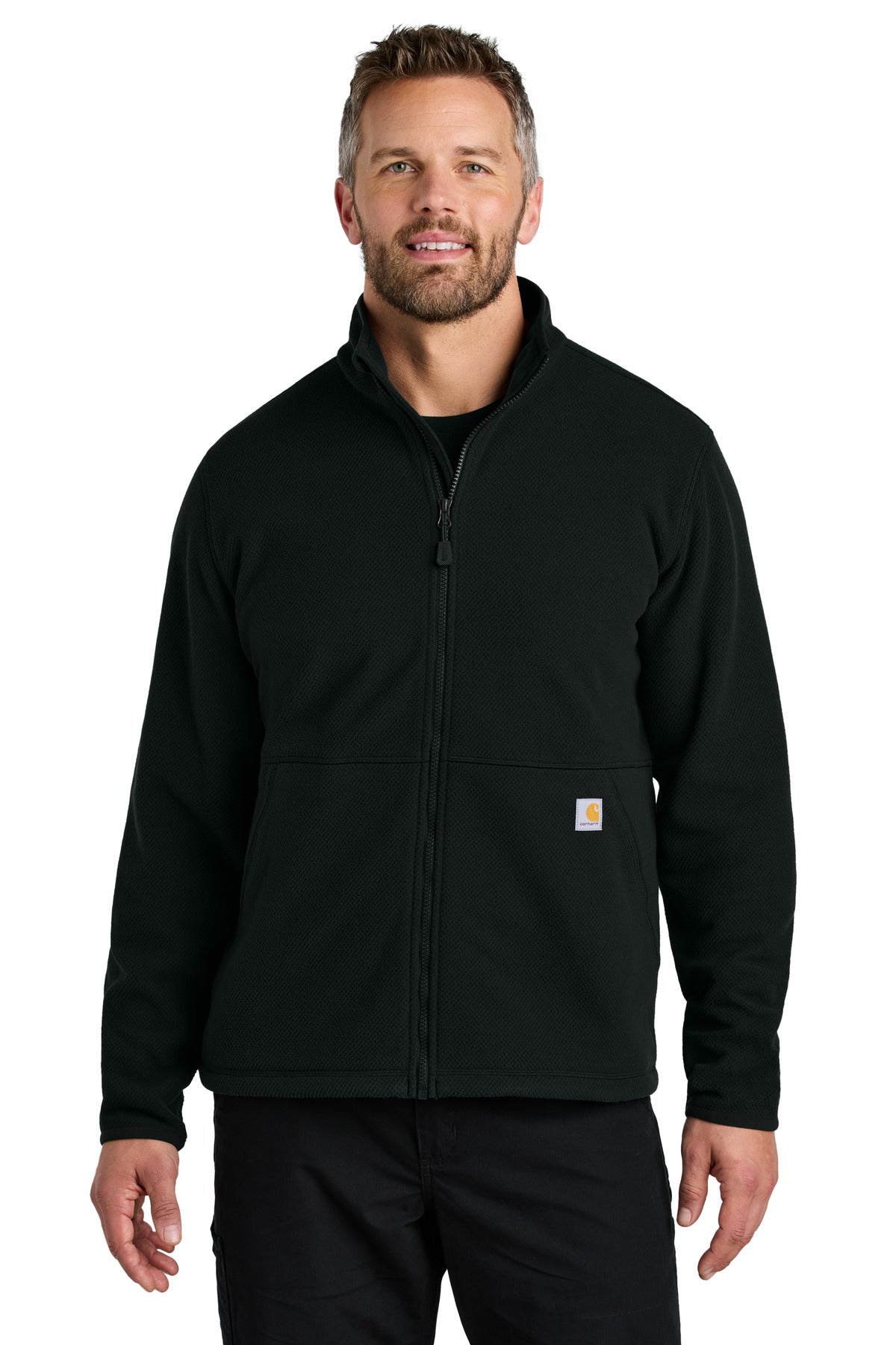 Carhartt Textured Full-Zip Fleece Jacket - Black