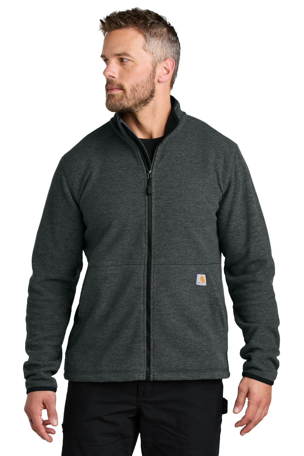 Carhartt Textured Full-Zip Fleece Jacket - Carbon Heather