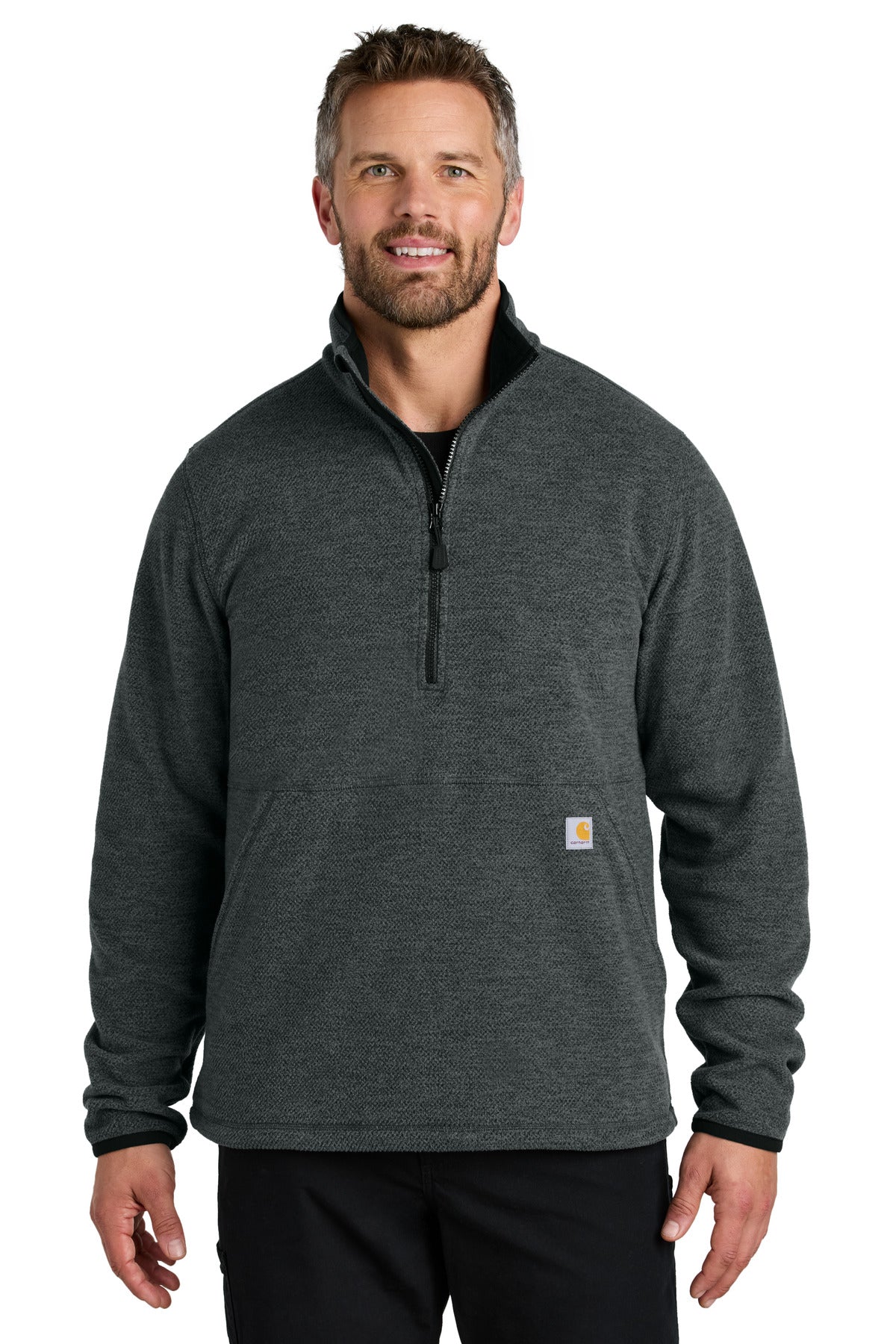Carhartt Textured 1/2-Zip Fleece Jacket - Carbon Heather