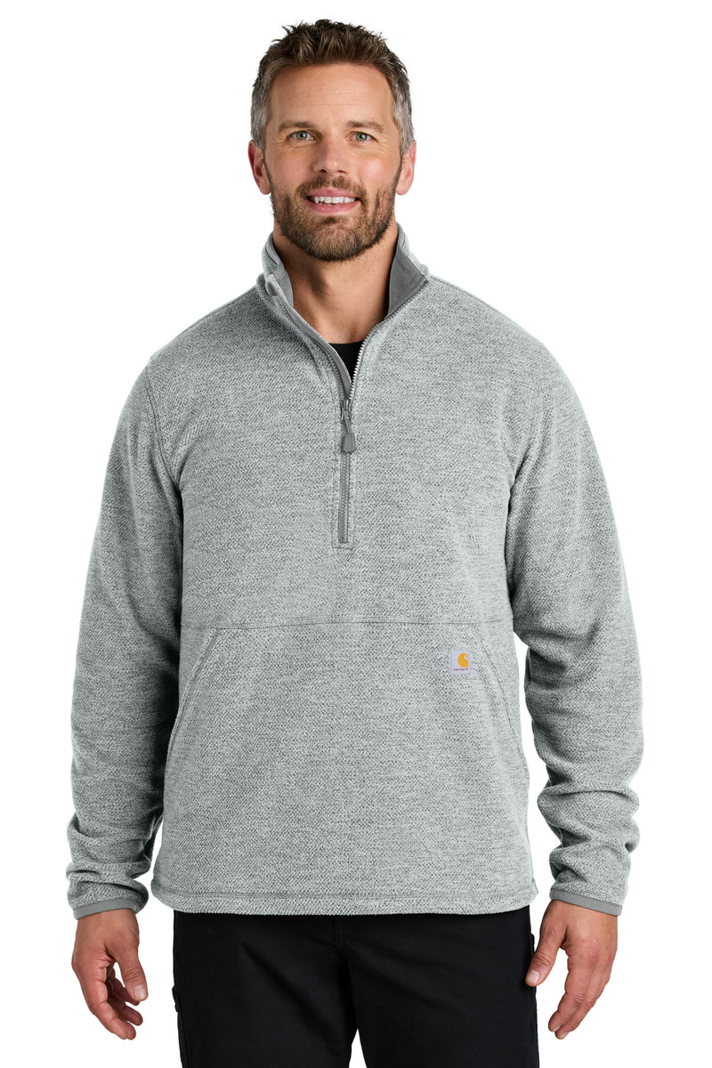 Carhartt Textured 1/2-Zip Fleece Jacket - Heather Grey