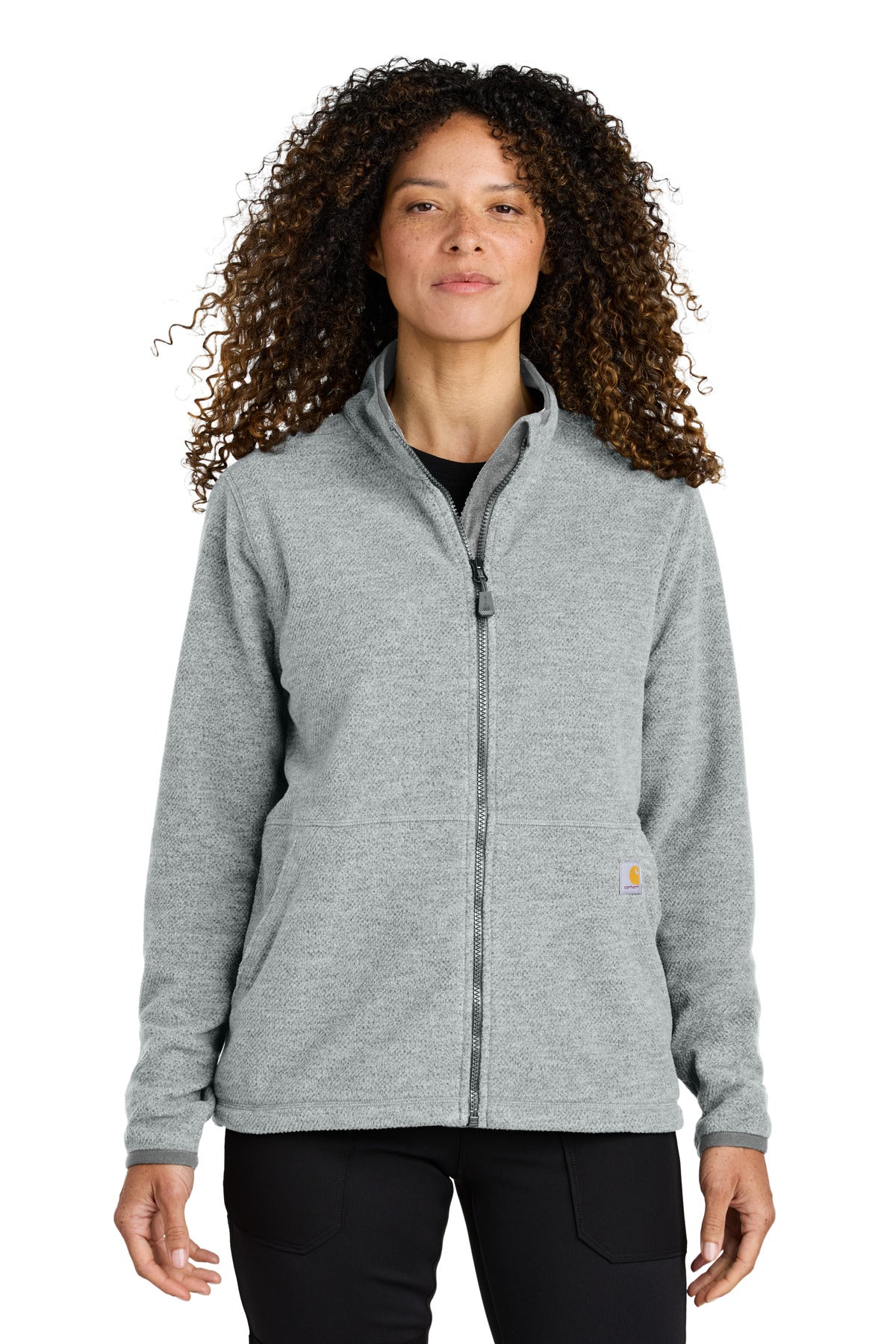 Carhartt Women's Textured Full-Zip Fleece Jacket - Heather Grey