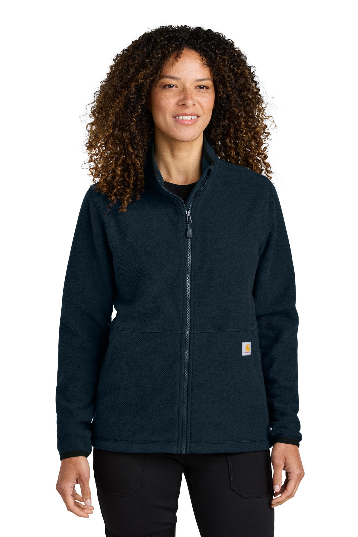 Carhartt Women's Textured Full-Zip Fleece Jacket - Navy