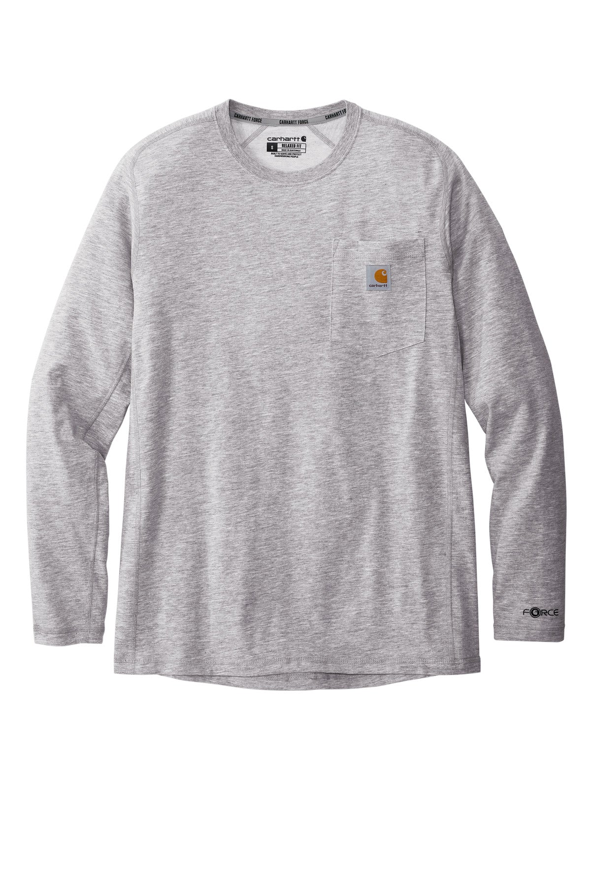Carhartt Force Long Sleeve Pocket T-Shirt - Heather Grey