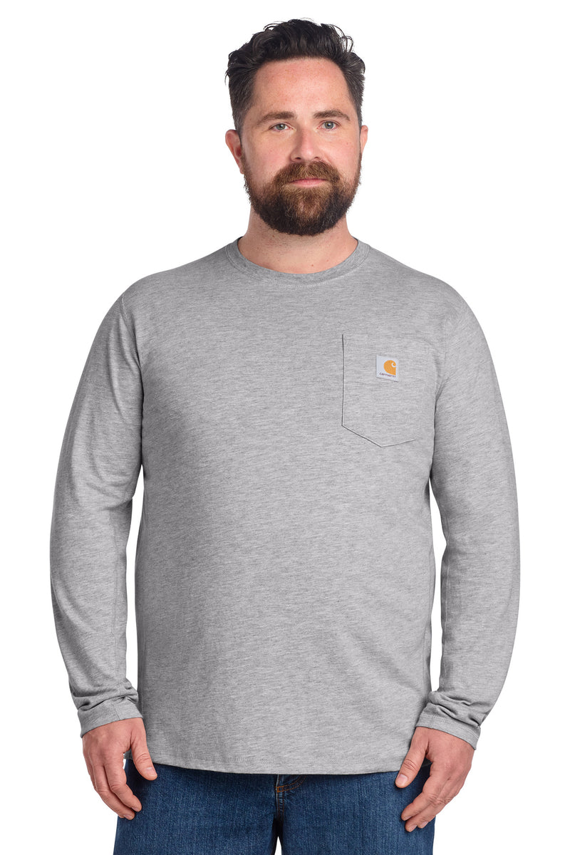 Carhartt Force Long Sleeve Pocket T-Shirt - Heather Grey