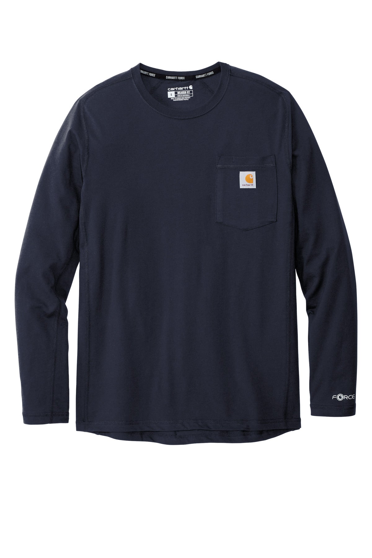 Carhartt Force Long Sleeve Pocket T-Shirt - Navy