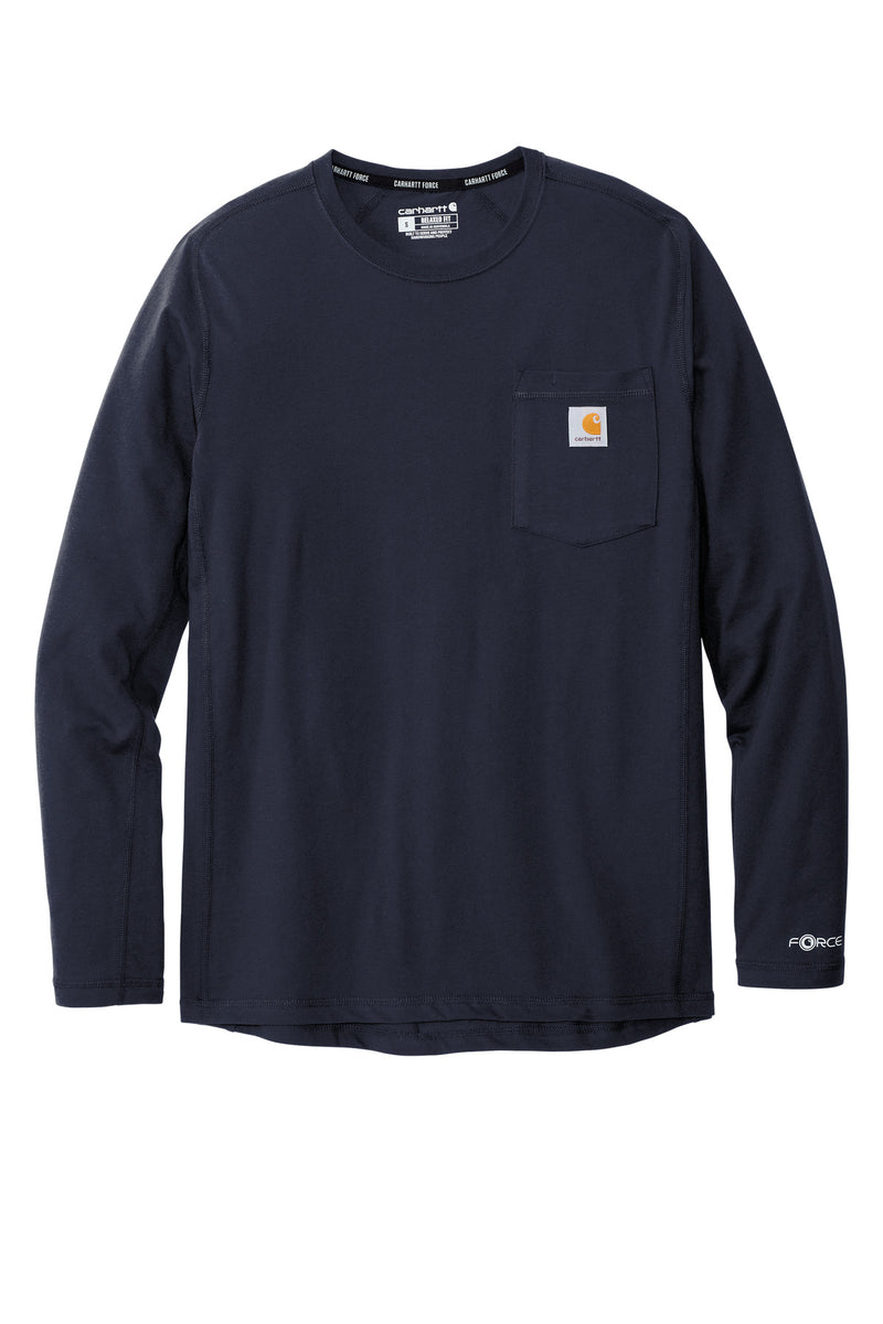 Carhartt Force Long Sleeve Pocket T-Shirt - Navy