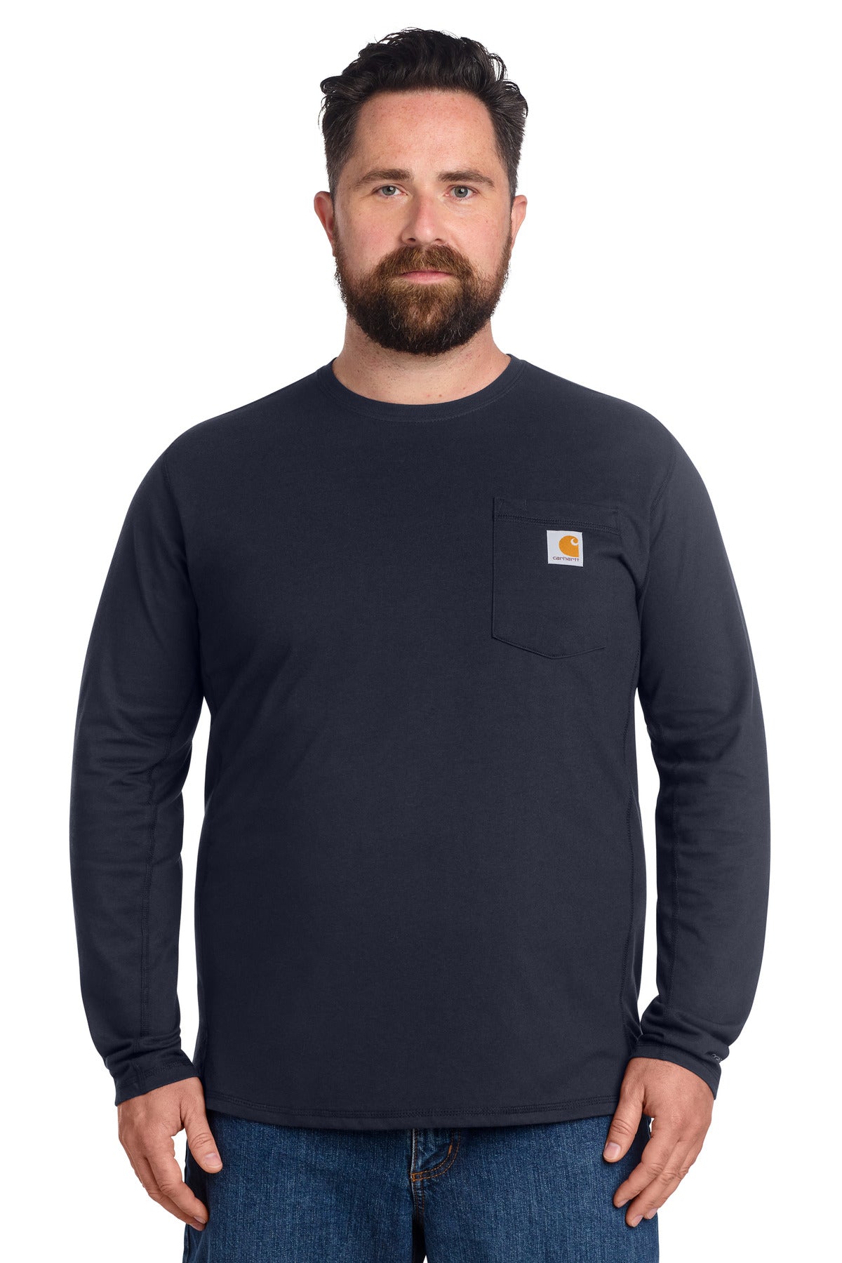 Carhartt Force Long Sleeve Pocket T-Shirt - Navy