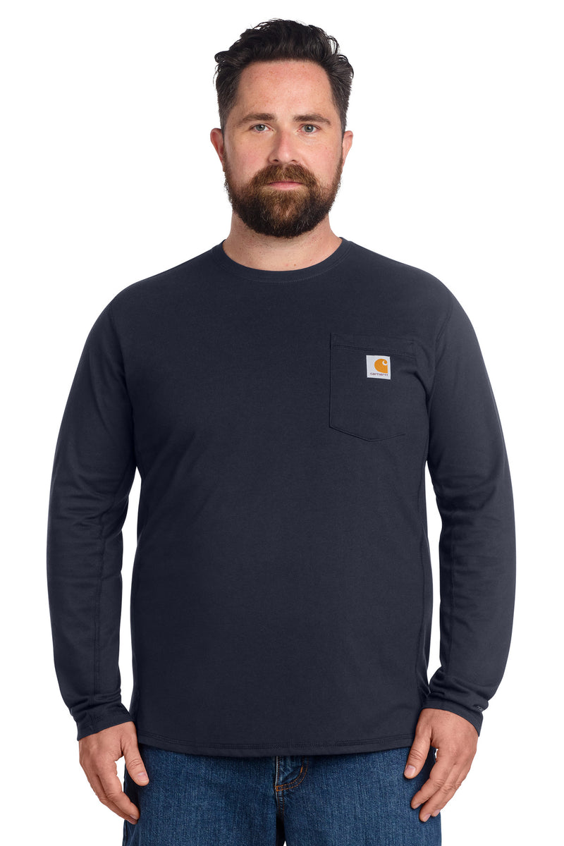 Carhartt Force Long Sleeve Pocket T-Shirt - Navy