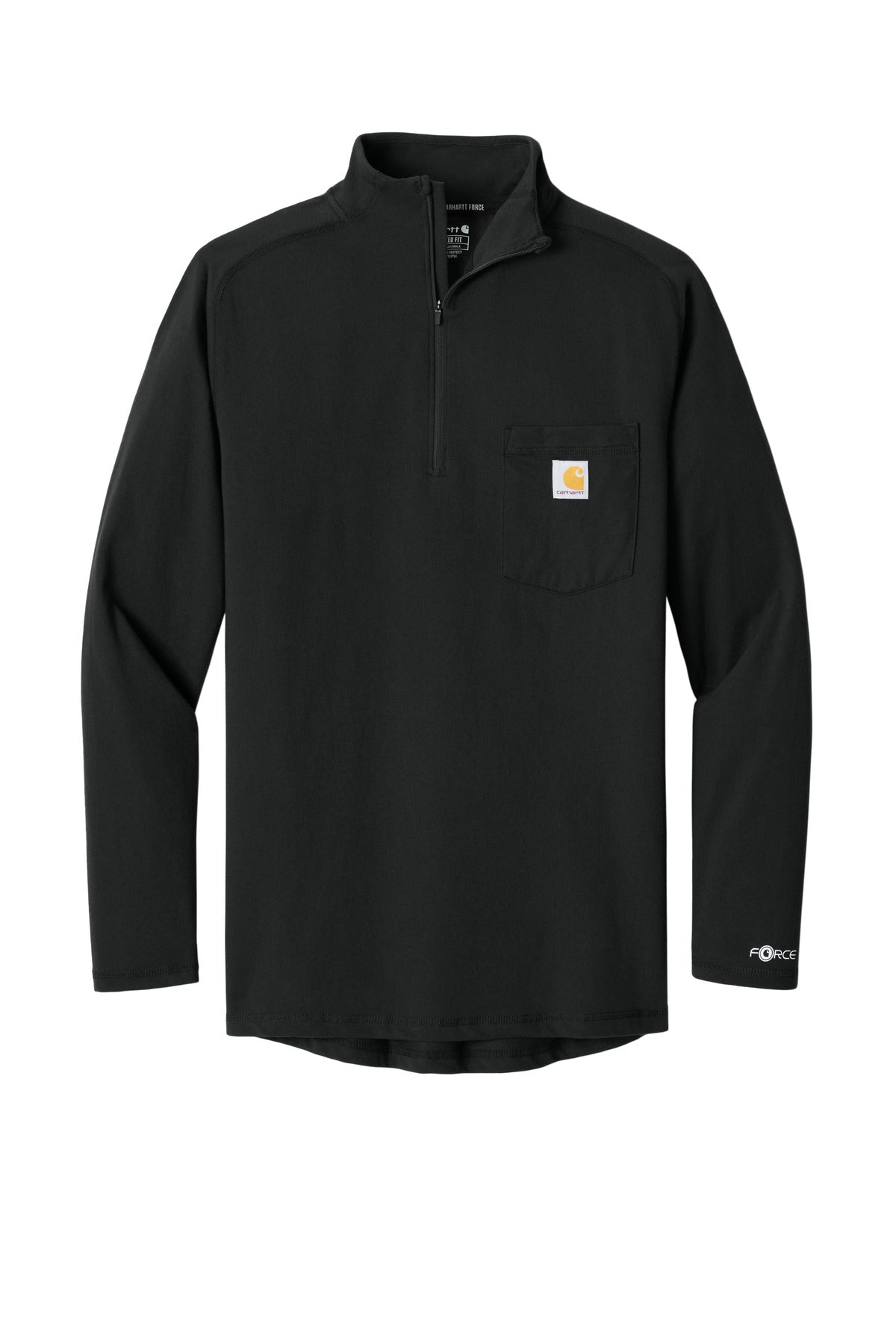 Carhartt Force 1/4-Zip Long Sleeve T-Shirt - Black