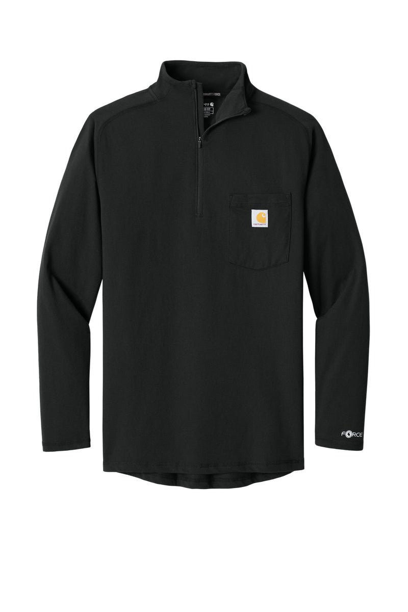 Carhartt Force 1/4-Zip Long Sleeve T-Shirt - Black