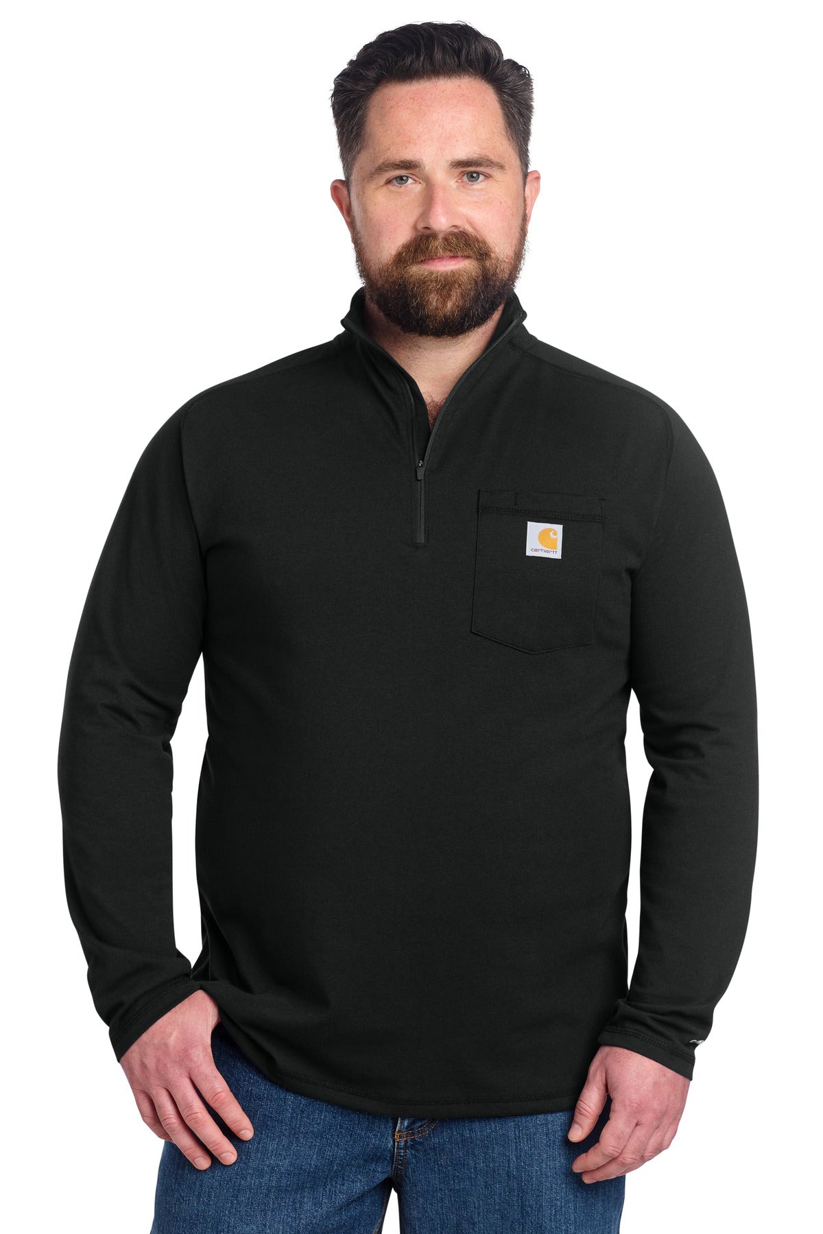 Carhartt Force 1/4-Zip Long Sleeve T-Shirt - Black
