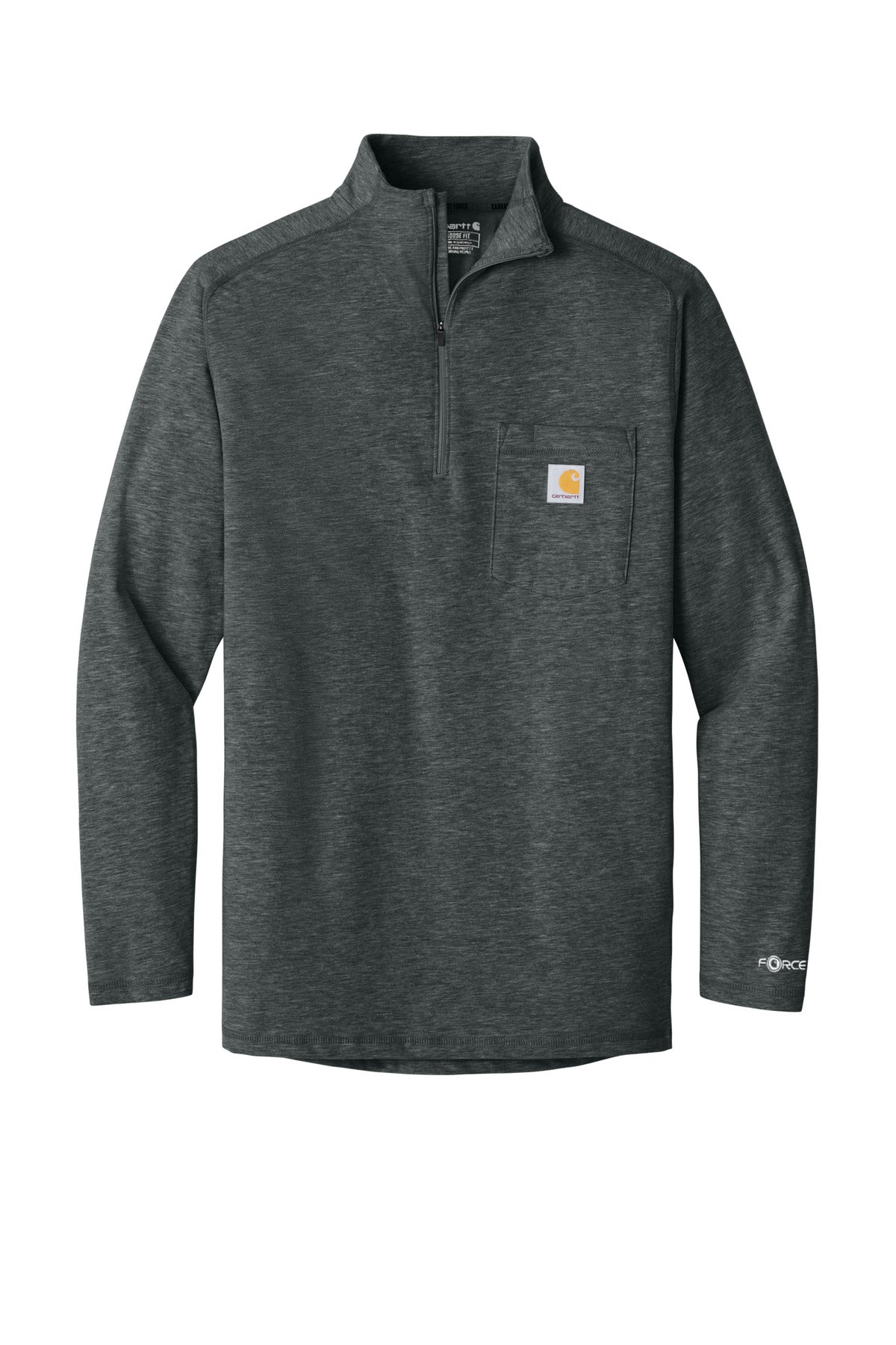 Carhartt Force 1/4-Zip Long Sleeve T-Shirt - Carbon Heather