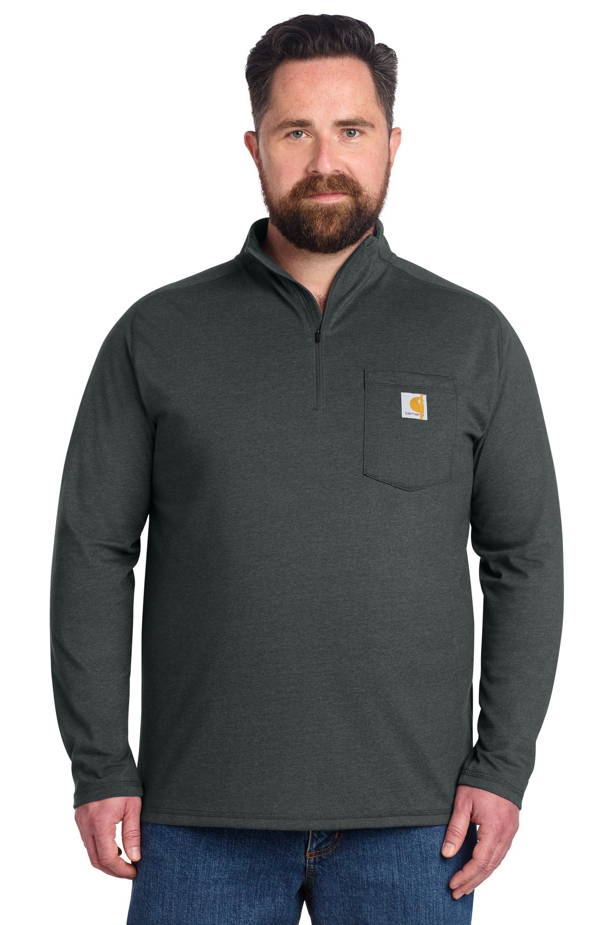 Carhartt Force 1/4-Zip Long Sleeve T-Shirt - Carbon Heather