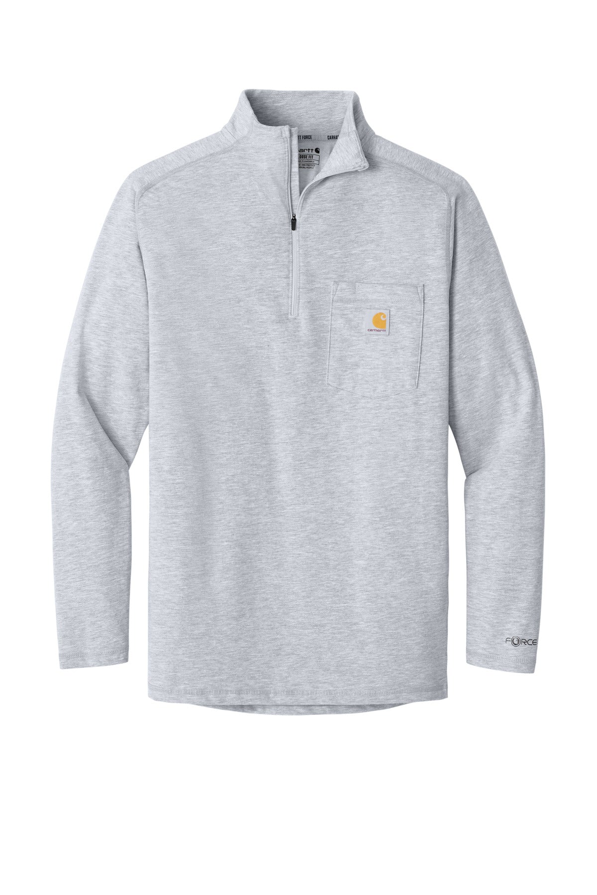 Carhartt Force 1/4-Zip Long Sleeve T-Shirt - Heather Grey