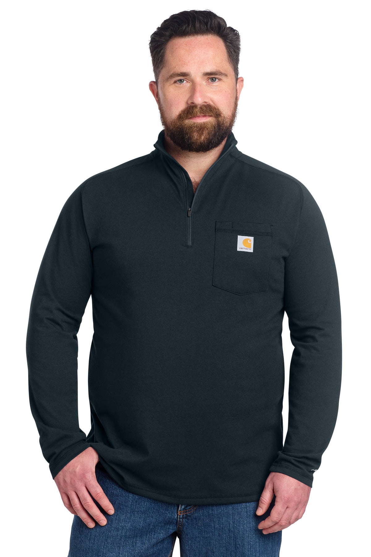 Carhartt Force 1/4-Zip Long Sleeve T-Shirt - Navy