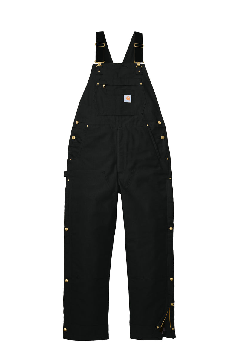 Carhartt Firm Duck Insulated Bib Overalls - Black