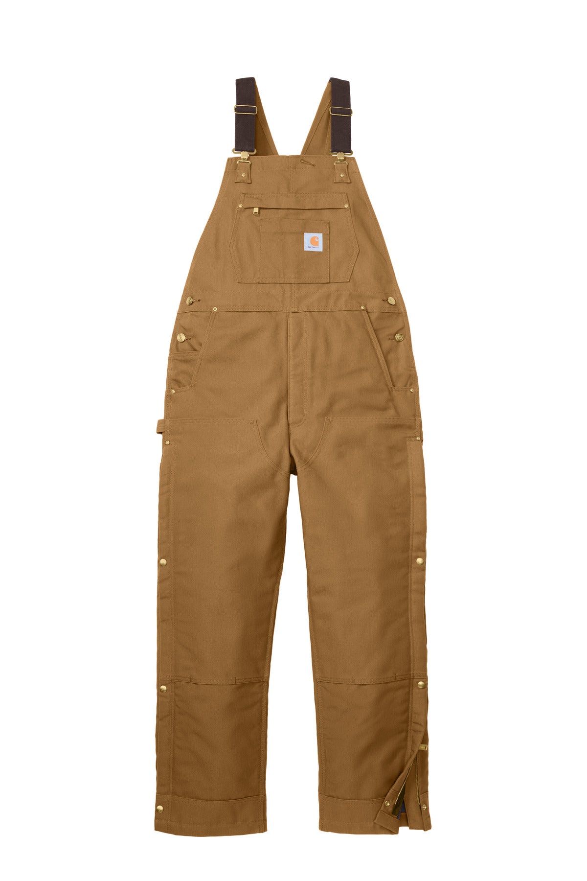 Carhartt Firm Duck Insulated Bib Overalls - Carhartt Brown