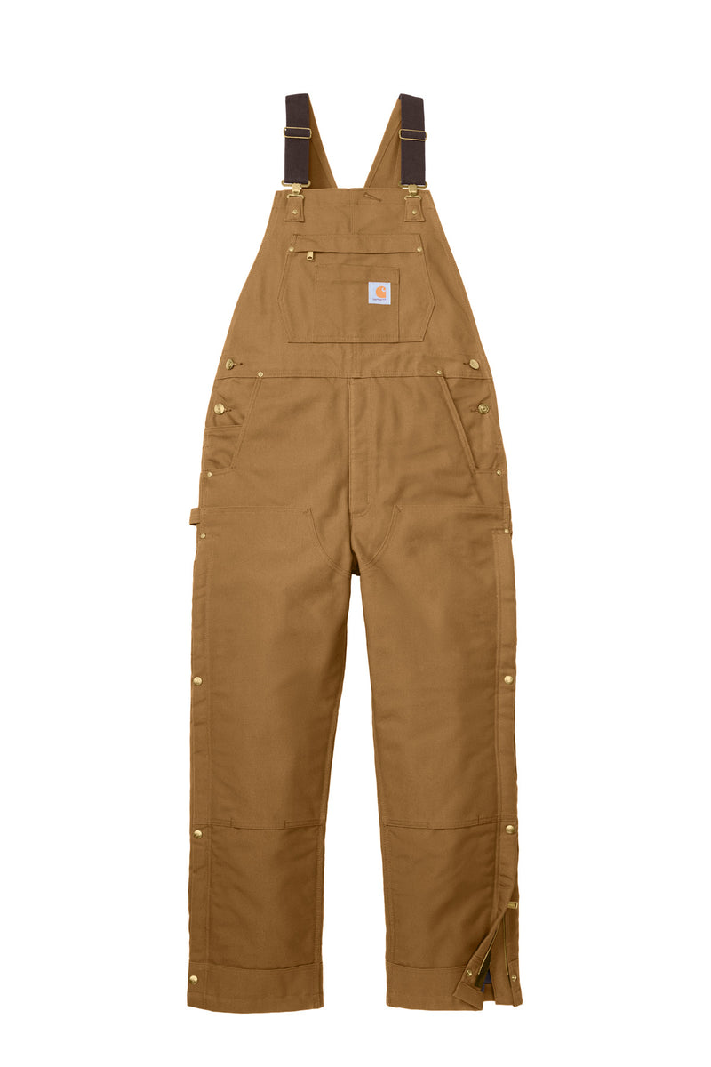 Carhartt Firm Duck Insulated Bib Overalls - Carhartt Brown