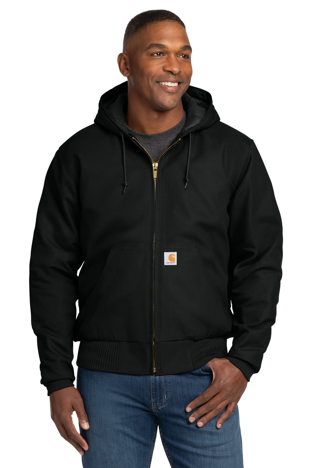 Carhartt Quilted-Flanne-Lined Duck Active Jac - Black