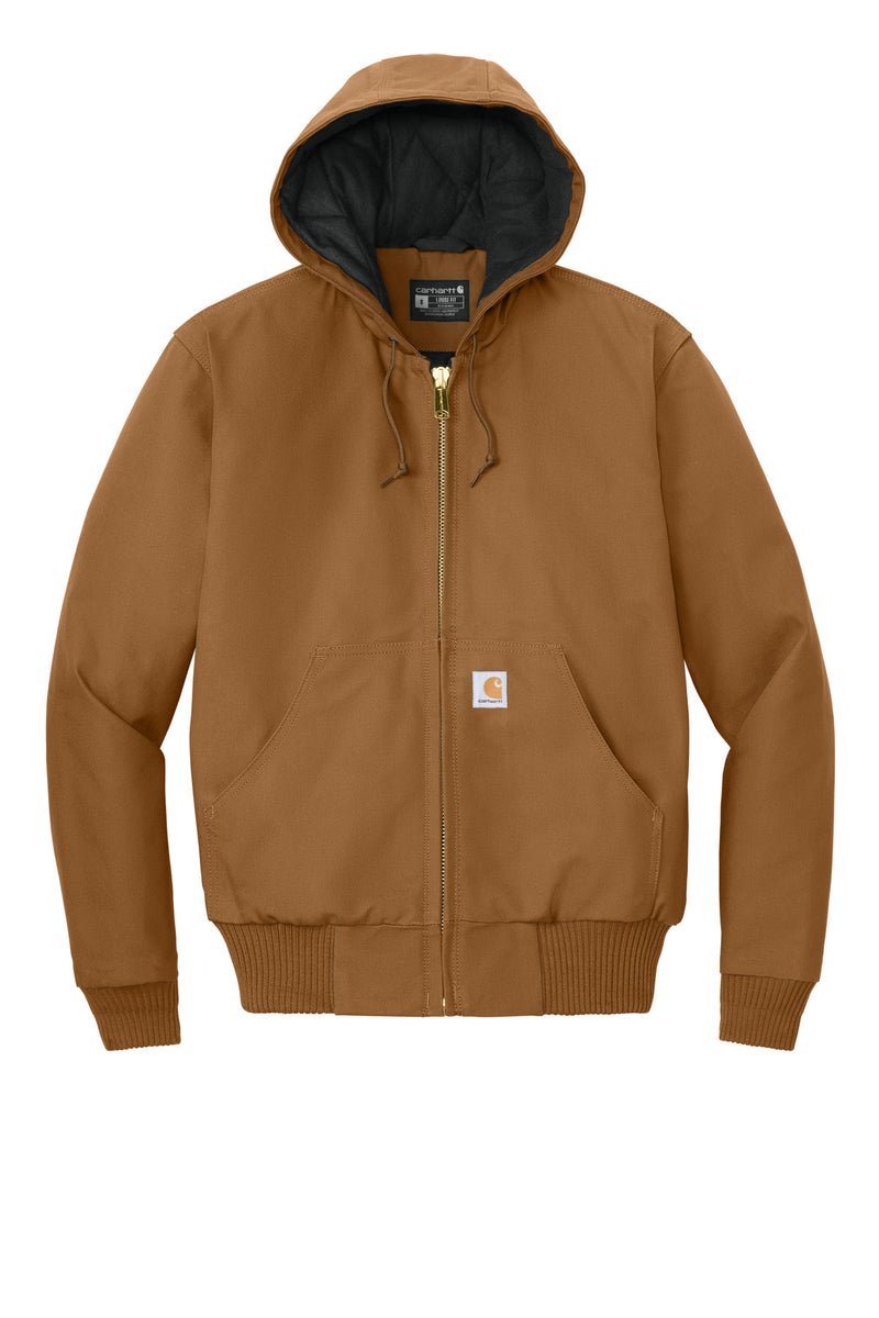 Carhartt Quilted-Flanne-Lined Duck Active Jac - Carhartt Brown