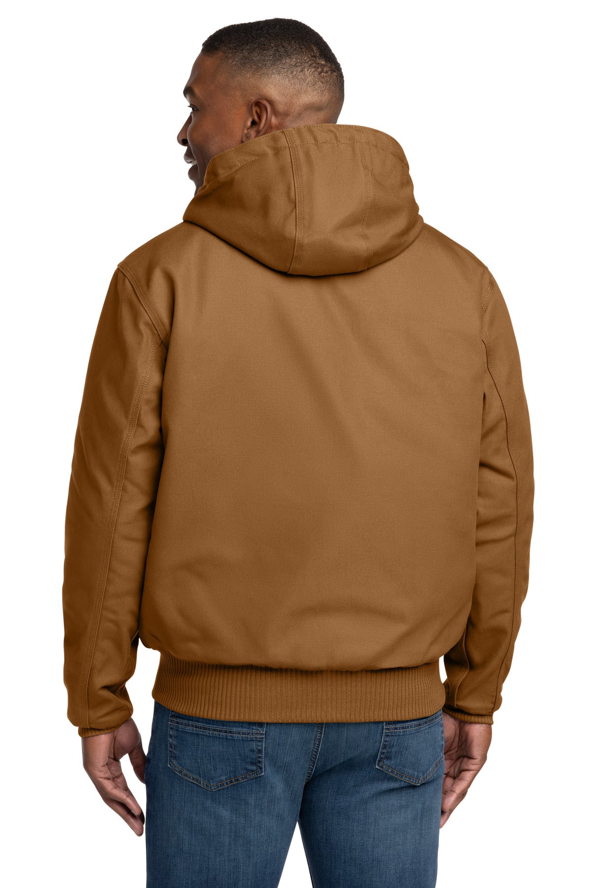 Carhartt Quilted-Flanne-Lined Duck Active Jac - Carhartt Brown