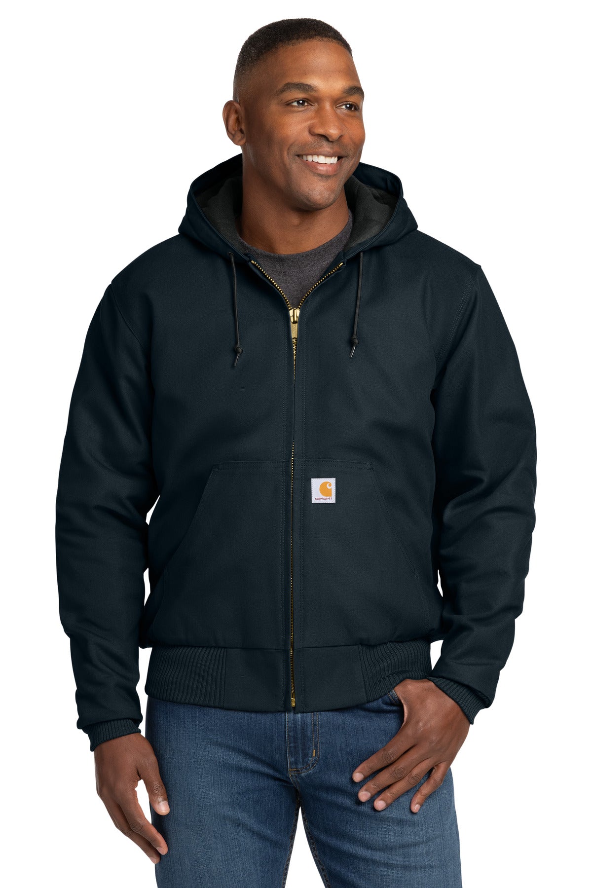 Carhartt Quilted-Flanne-Lined Duck Active Jac - Dark Navy