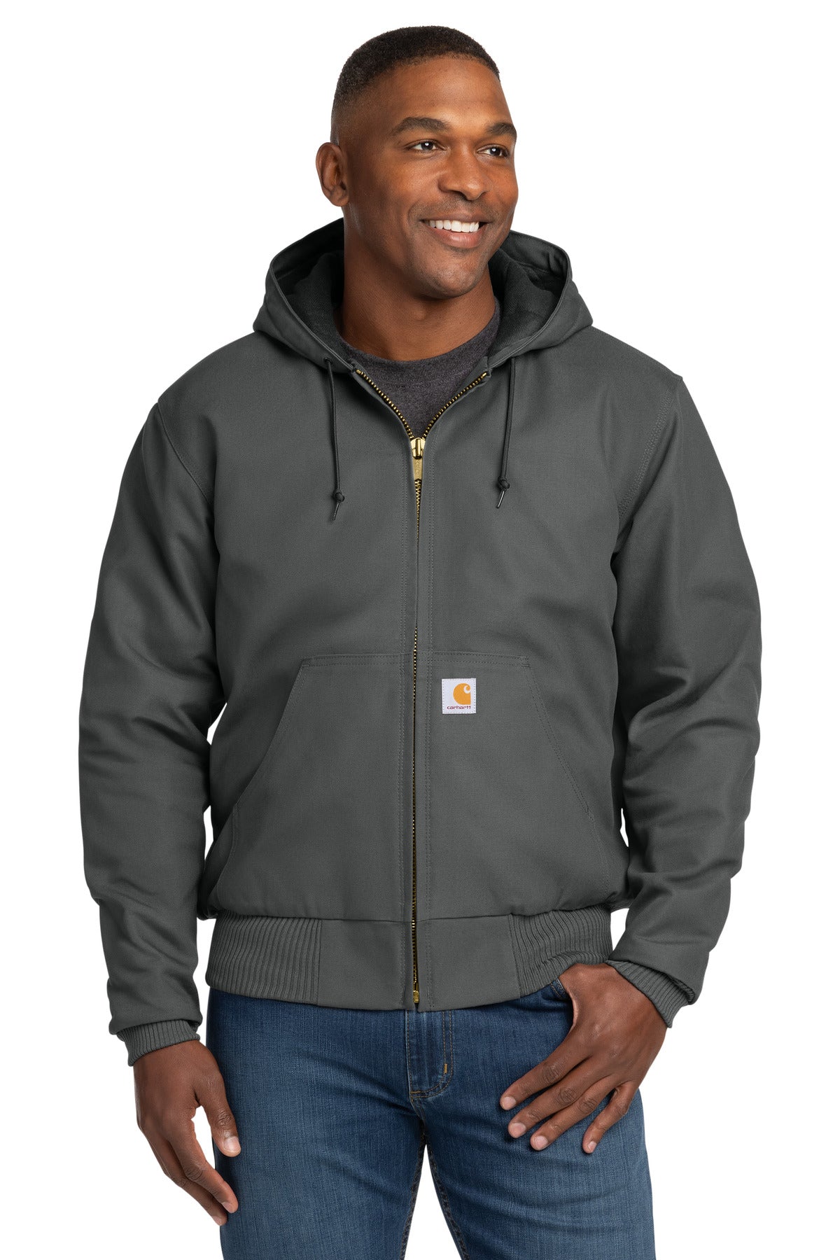 Carhartt Quilted-Flanne-Lined Duck Active Jac - Gravel